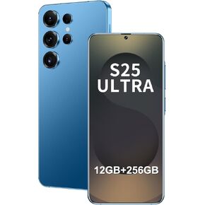 Unlocked Phone S25 Ultra Android Phone 8-core 12GB+256GB Cell Phone 7 inch HD Screen Mobile Phone 108MP+48MP Camera 6800 mAh Battery 5G Dual SIM (Black)