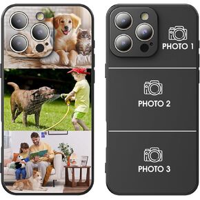 Custom Photo Cases for iPhone 16 15 14 13 12 11 Pro/Pro Max/Plus/Mini– Custom Design, Shockproof Protection, Printed in USA, Express Your Style, Unique Gift for Family and Friends (Black 1Photo)
