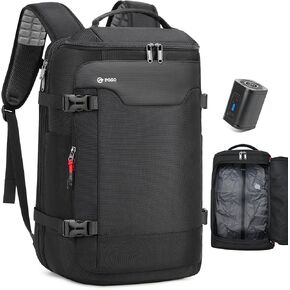 Vacuum Backpack Travel, 60L Expandable Airback Vacuum Seal Compression Travel Backpack, Water Resistant Business Carry-On Backpack with Vacuum Pump, Spacevac Pro Laptop Backpack - Black