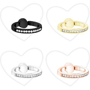 4PCS Transparent Cell Phone Ring, Diamond Setting Phone Case Ring Holder Grip 360 Degree Rotation 180 Degree Adjustable Cellphone Kickstand Grips Holder Heart Shape