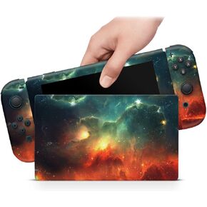 ZOOMHITSKINS Compatible with Switch Skin Cover Heavens Solar System Galaxy Sky Universe Stars Cosmos Outer Space 3M Vinyl Decal Sticker Wrap, Made in The USA