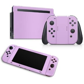 ZOOMHITSKINS OLED Switch Skin, Compatible with Switch OLED Skin Wrap, Solid Color Pastel Purple Violet Cute, 3M Vinyl for Durable & Fit, Made in The USA