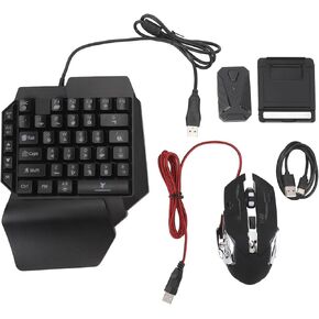 Keyboard Mouse Converter Set 4 in 1 Mobile Game Combo Pack with Keyboard Mouse Converter, Gaming Mouse, One Handed Keyboard, and Phone Stand, for Mix Pro Converter,