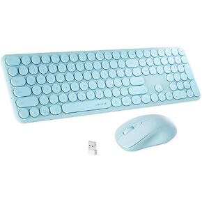 X Ubotie اللاسلكية المفاتيح ومسرعات الماوس مع 110 كبسولات مستديرة ، مفتاح الطاقة ، والكتابة مقصية-مثالية للاستخدام المكتبي (التدرج الأرجواني) in Kuwait