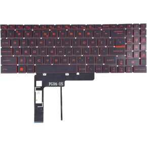 Replacement Backlit Keyboard for MSI Katana GF66 GF76 & Pulse GL66 GL76 MS-1581 MS-1582 MS-17L1 MS-17H3 Series Laptop with Red Letters US Layout