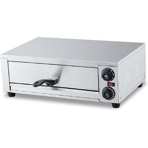 Commercial Pizza Oven Countertop, 1300W Electric Pizza Oven with Easy Clean Crumb Tray, Stainless Steel Pizza Maker Fits Pizzas Up to 16" For Kitchen & Commercial Use