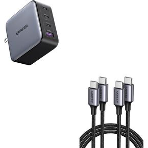 UGREEN 100W USB C Charger Bundle with 60W USB C to USB C Cable 3.3FT 2 Pack for MacBook Pro/Air, iPad Pro, iPhone 16 Pro, Galaxy S24 Ultra