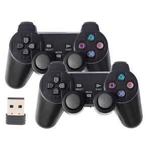 2.4G USB Wireless Game Controller Gamepad Joystick متوافق مع PS3/PC Windows 7/8/10/11 البطارية المدمجة في الجيروسكوب (2pcs)