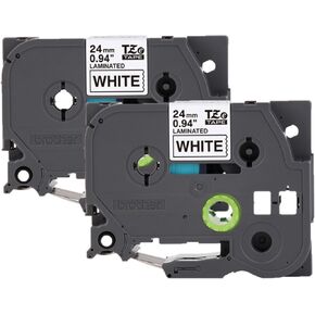 Brother® Genuine P-Touch TZE2512PK Laminated Label Tape, 26-1/4’, Black, Pack Of 2 Rolls
