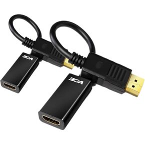 VCE DisplayPort إلى محول HDMI ، منفذ عرض مطلي بالذهب إلى كابل محول HDMI ، محول 1080p HDMI 2.0 مع الصوت ، الأسود - 7.8 بوصة (حزمة واحدة) in Kuwait