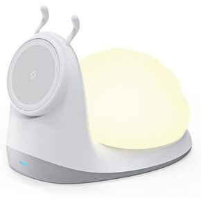 Wireless Charger, 2 in 1 Magnetic, Rechargeable Cute Snail Night Light for, Fast Wireless Charging Base for iPhone16/15/14/13/12 Series, 3 Level Dimmable, Suitable for Office and Room.