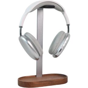 muso wood Headphone Stand & Desktop Headset Holder | Space-Saving Premium Solid Wood Storage Base for Gaming Headsets, AirPods Max, VR Gear – Modern Desktop/Workspace Essential
