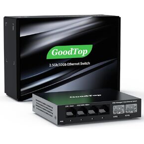8 Port 2.5G Managed Ethernet Switch with 10G SFP, 8 x 2.5G Base-T Ports, Support LACP/VLAN/QOS/DHCP Client, Metal Web Managed Fanless Network Switch