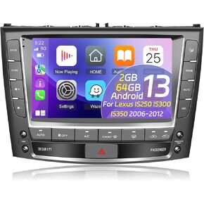 [2+64G] NHOPEEW for Lexus IS250 IS300 IS350 2006-2012 Android Car Stereo with Wireless CarPlay & Android Auto - 9 Inch Touch Screen Car Radio - GPS/DSP/WiFi/SWC/Bluetooth + AHD Backup Camera