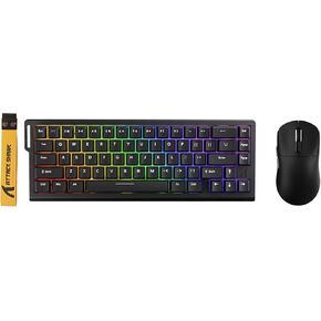 ATTACK SHARK X68 HE Wired Magnetic Keyboard with X3 Wireless Gaming Mouse Combos, 8KHz Rapid Trigger Keyboard, 0.01mm RT Accuracy, 49g Superlight Mouse, PAW3395, 26000 DPI - Black