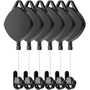 VR Cable Management(6 Packs) Retractable Ceiling Pulley System for Oculus Rift/Rift S/HTC Vive/Vive Pro Data Charging Wire for Quest2/Quest/GO/Valve Index VR Accessories (Black)