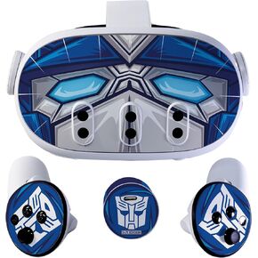 VR Headset Blue Transfrom Skin and Accessories Stickers Kit Compatible with Meta Quest 3 Skin Vinyl Protective Cover Decal Compatible with Oculus Quest 3