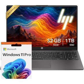 HP 255 G10 Laptop for Home or Work, 32GB RAM, 1TB SSD, 15.6" Full HD, Ryzen 3 7330U (Beat Intel i5-1135G7), HDMI, USB-C, Windows 11 Pro, Business and Fun Ready
