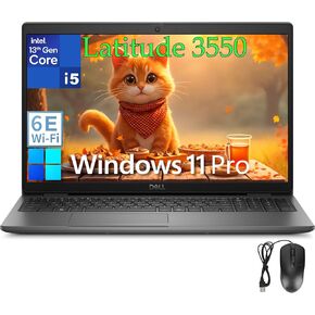 Dell Latitude 3550 Business Laptop Computer, 13th Gen Intel 10-Core i5-1335U (Beat i7-1255U), 16GB DDR5 RAM, 512GB PCIe SSD, 15.6" FHD, WiFi 6E, Bluetooth 5.3, FHD Webcam, USB4 Type-C, Windows 11 Pro