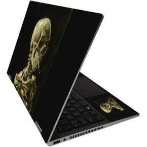 MightySkins Skin for HP Pavilion x360 14" (2020) - Skull with Cigarette | Protective, Durable, and Unique Vinyl Decal wrap Cover | Easy to Apply | Made in The USA