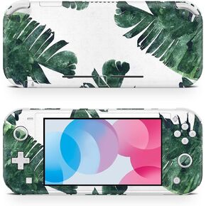 ZOOMHITSKINS Switch Lite Accessories, Compatible for Switch Lite Skin, Leaves Green Pale Floral Pattern Leaf Tropical Botanic Tree, 3M Vinyl, Durable & Fit, Easy to Install, Made in The USA
