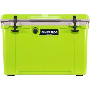 Made in USA Frosted Frog Hyper-Light 54 Quart Hard Cooler Insulated Portable Ice Chest Box for Beach, Beverages, Camping, Fishing, Boat, Barbecue, 30% Lighter Than Rotomolded Coolers