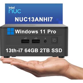 2025 Intel NUC 13 Pro mini PC (Intel 12-Core i7-1360P, 64GB RAM, 2TB SSD) Business Desktop Computer, Support 4 x 8K Displays, 2 x Thunderbolt 4, Wi-Fi 6E, RJ45, Win 11 Pro, NUC13ANHI7 - ASUS