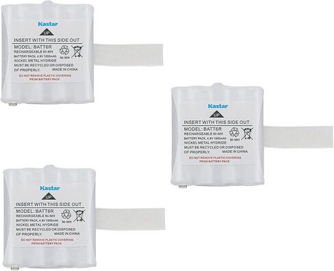 KASTAR 2-PACK BATT6R بطارية 4.8 فولت 1000 مللي أمبير في الساعة استبدال Midland Batt-6R ، Batt6R ، AVP-8 ، AVP8 ، LXT-112 ، LXT112 ، LXT-276 ، LXT276 ، LXT-300 ، LXT-314 ، LXT-317 ، LXT-318 ، LXT-319 ، LXT-320 ، LXT-322 ، LXT-322 ، LXT-320 ، LXT-323 in Kuwait