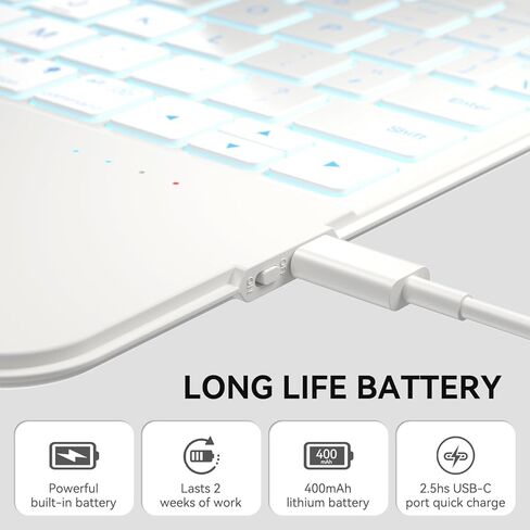 Keyboard Case for iPad Air 13"(M3 2025/M2 2024)& Pro 12.9" (6th/5th/4th/3rd Gen)- Height Adjustable, Multi-Touch Trackpad, 360° Rotatable, Magnetic Detachable Clear Back,7-Color Backlit, Black in Saudi Arabia