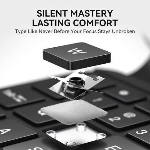 حالة لوحة المفاتيح اللاسلكية لـ iPad Pro12.9-in (1-4 Gen) و iPad Air 13-In. (M3/M2) ، 360 ° Dotting Folio Folio Case w/touchpad ، مفاتيح الإضاءة الخلفية ، حامل قلم رصاص ، لوحة مفاتيح على طراز الكمبيوتر المحمول ، أبيض in Kuwait