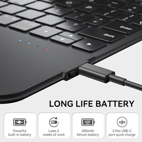 حالة لوحة المفاتيح اللاسلكية لـ iPad Pro12.9-in (1-4 Gen) و iPad Air 13-In. (M3/M2) ، 360 ° Dotting Folio Folio Case w/touchpad ، مفاتيح الإضاءة الخلفية ، حامل قلم رصاص ، لوحة مفاتيح على طراز الكمبيوتر المحمول ، أبيض in Kuwait