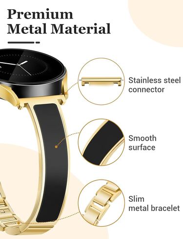 Gold Slim Watch Bands Women 20mm Compatible with Samsung Galaxy Watch Watch 7/6/5/4/Active 2/4 Classic/6 Classic/5 Pro/FE 40mm 42mm 43mm 44mm 45mm 46mm 47mm, Jewelry Dressy Cute Bracelet Metal Strap in Kuwait