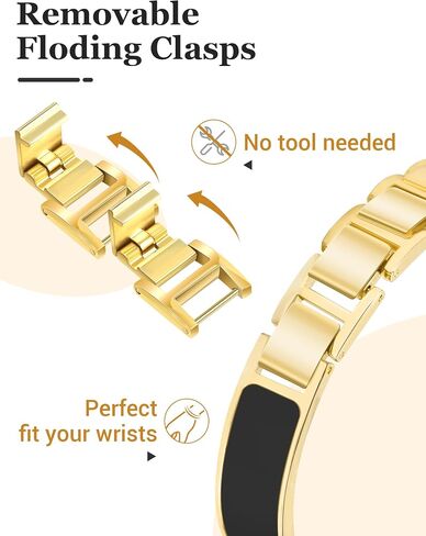 Gold Slim Watch Bands Women 20mm Compatible with Samsung Galaxy Watch Watch 7/6/5/4/Active 2/4 Classic/6 Classic/5 Pro/FE 40mm 42mm 43mm 44mm 45mm 46mm 47mm, Jewelry Dressy Cute Bracelet Metal Strap in Kuwait