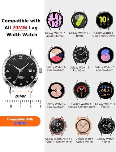 Gold Slim Watch Bands Women 20mm Compatible with Samsung Galaxy Watch Watch 7/6/5/4/Active 2/4 Classic/6 Classic/5 Pro/FE 40mm 42mm 43mm 44mm 45mm 46mm 47mm, Jewelry Dressy Cute Bracelet Metal Strap in Kuwait
