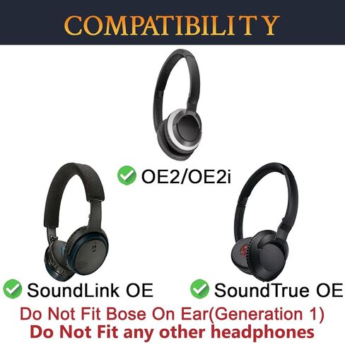 وسائد وسادات الأذن بديلة لـ Soulwit لـ Bose On-Ear 2 (OE2 & OE2i)/ سماعات الصوت/ المقطوعة الصوتية في الأذن ، وأسماء الأذن مع رغوة عزل الضوضاء عالية الكثافة-أسود كامل in Kuwait