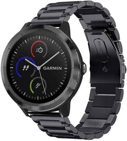 Miimall Metal Band for Garmin Vivoactive 6/5/3, Forerunner 55/165/570 42mm, Venu/Venu Sq/2 Plus, 20mm Women Men Solid Strap Stainless Steel Bracelet for Vivomove Sport/Trend/Luxe, Approach S12/S50 in Saudi Arabia