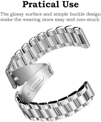 Miimall Metal Band for Garmin Vivoactive 6/5/3, Forerunner 55/165/570 42mm, Venu/Venu Sq/2 Plus, 20mm Women Men Solid Strap Stainless Steel Bracelet for Vivomove Sport/Trend/Luxe, Approach S12/S50 in Saudi Arabia