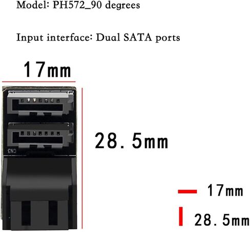 PH572 Dual SATA Side Out Connector Motherboard 7PIN Dual Interface Adapter High Speed Up to 12G (180 Degree) in Saudi Arabia
