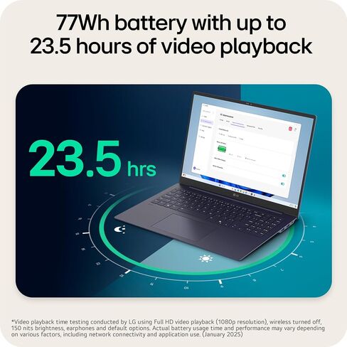 LG GRAM GRAM 17 بوصة رقيقة وخفيفة الوزن اللمس كمبيوتر محمول اللمس ، ETEL EVO ، مدعوم من Intel Core Ultra7 255H ، Home 11 Home ، 32GB RAM ، 2TB SSD - Obsidian Black in Kuwait