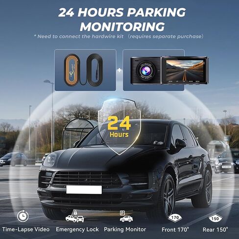 UHD 4K Dual Channel Dash Cam STARVIS CMOS Sensor,4K+1080p Dash Cam Front and Rear 170°Wide Angle Build-in Wi-Fi GPS G-Sensor WDR Parking Surveillance,Dash Camera with 3 inches IPS Screen WDR in Saudi Arabia