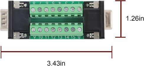 2PCS VGA 3Row 15Pin Male to Female Breakout Board, RS232 D-SUB Serial to 15pin Serial Solderless Port Terminal Gender Changer Connector in Saudi Arabia