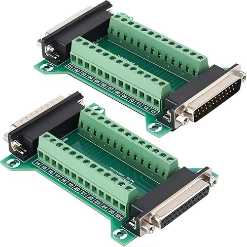 2PCS VGA 3Row 15Pin Male to Female Breakout Board, RS232 D-SUB Serial to 15pin Serial Solderless Port Terminal Gender Changer Connector in Saudi Arabia