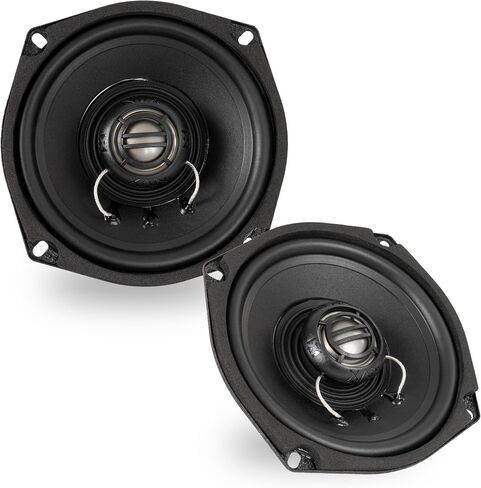 NVX® XFHD5F ​​5.25 "600W Peak (300W RMS) 2-OHM مكبرات صوت دراجة نارية FAIRING مع مكبرات صوت من التيتانيوم 1" ، مقاوم للماء ، ترقية التوصيل والتشغيل المتوافقة مع Harley-Davidson Touring 1998-2013 (زوج) in Saudi Arabia