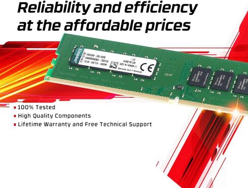 Kingston Technology KVR26N19D8 / 16 VALUERAM - DDR4-16 GB - DIMM 288 -PIN - 2666 MHz / PC4-21300 - CL19-1.2 V - غير محدد - غير مكعب - in Kuwait