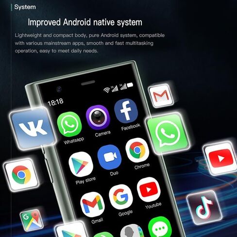 Mini Smartphone 4G مقفل ، سعة 3.0 بوصة معرف SIM DACE أفضل هدية لهاتف الأطفال ، هاتف جيب الطالب الصغير ، 2+16 جيجابايت (أخضر) in Kuwait