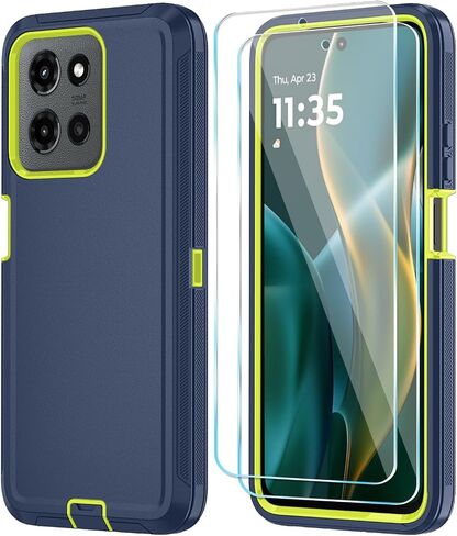 Qinmay Phone Case for Motorola Moto G 5G 2025/Moto G Play 5G 2025 Case with HD Screen Protector, Heavy Duty Shockproof & Dropproof 3-Layer Cover Phone Case,WineRedPink in Kuwait