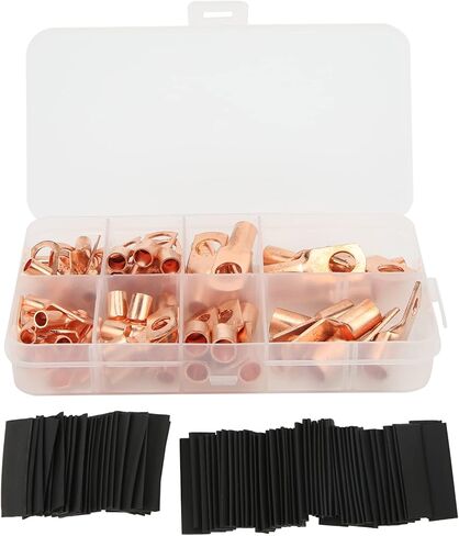 140pcs العروات الأسلاك النحاسية مع مجموعة تقلص الحرارة ، 60pcs الكبل البطارية الكابلات الكبل البطارية نهايات مع 80pcs انكماش أنابيب مجموعة التشويش in Saudi Arabia
