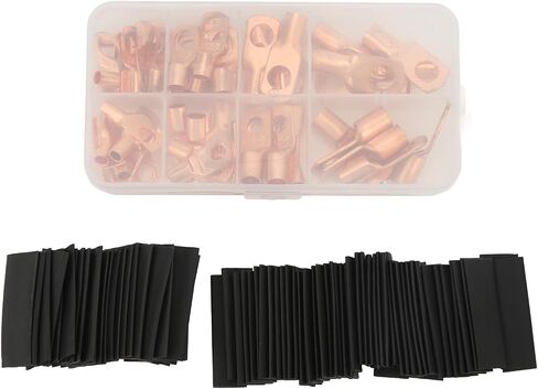 140pcs العروات الأسلاك النحاسية مع مجموعة تقلص الحرارة ، 60pcs الكبل البطارية الكابلات الكبل البطارية نهايات مع 80pcs انكماش أنابيب مجموعة التشويش in Saudi Arabia