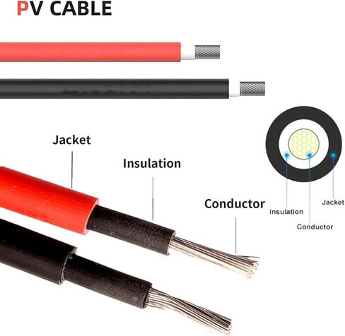100/50meters 2.5 mm2 14 AWG TUV Solar Panel Extension Cable Tinned Copper Double Sheathed Wire for Solar Photovoltaic System(100Meters Black) in Saudi Arabia