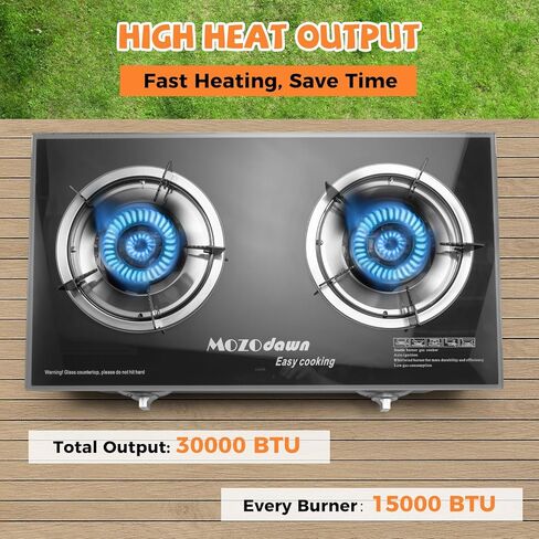 30000 BTU Two Burner Propane Stove Gas Stove, 2 Burner Propane Cooktop Outdoor Camping Stove with Auto Ignition with LPG Adapter Hose in Saudi Arabia